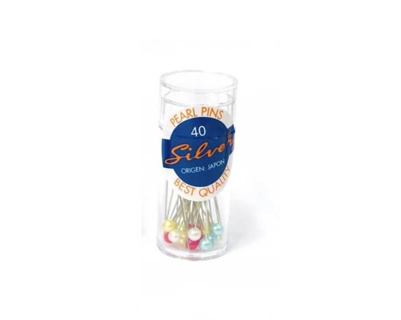 Alfiler Perlada Silver Tubo Por Unidad