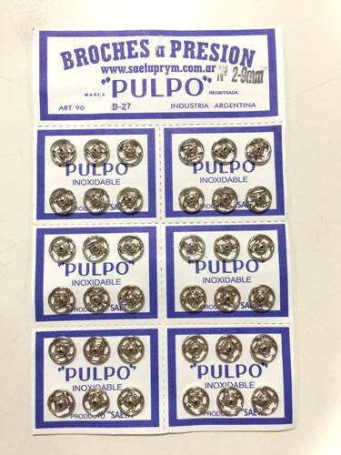 Broche Presión Pulpo Nº 2 Blanco Por 144 Unidades