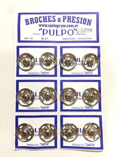 Broche Presión Pulpo Nº 6 Blanco Por 12 Unidades
