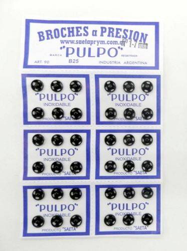 Broche Presión Pulpo Nº 1 Negro Por 144 Unidades