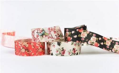 Cinta Flores Vintage De 23 Mm. Por 10 Mts.