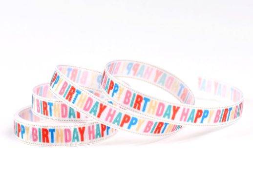 Cinta Happy Birthday De 10 Mm. Por 10 Mts.