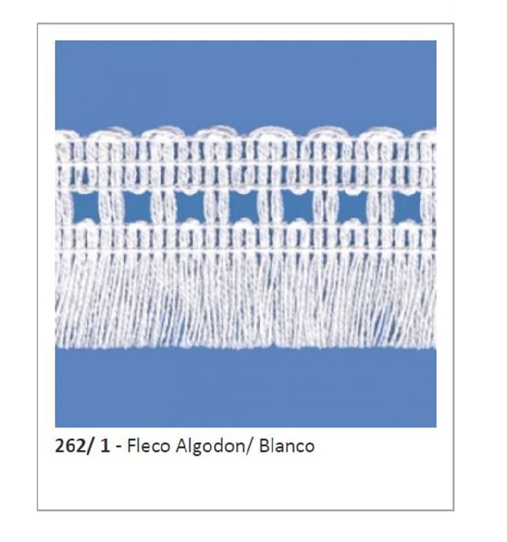Fleco De Algodón Art. 262 Blanco Por 10 Mts.