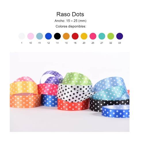 Cinta De Raso Dots Nº 3 Por 10 Mts.